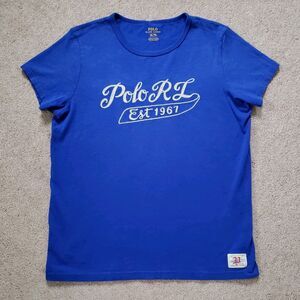 Polo Ralph Lauren Women’s Basic T-shirt Royal Blue Embroidered Logo Cotton Sz XL